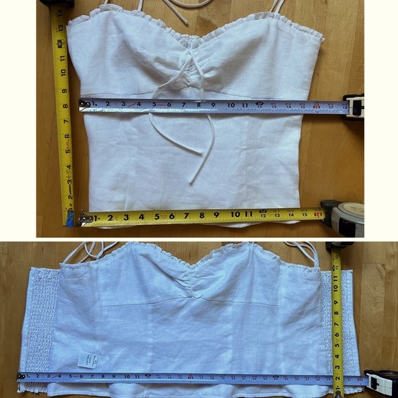 ⚪️🦢Novena Linen Top by Reformation in Ivory / White | Size 10 - Picture 8 of 17